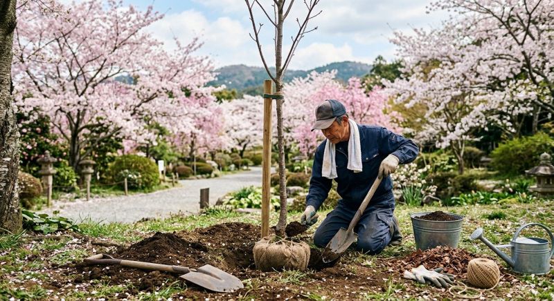Japanese Cherry Tree Planting in Ventura County, CA
